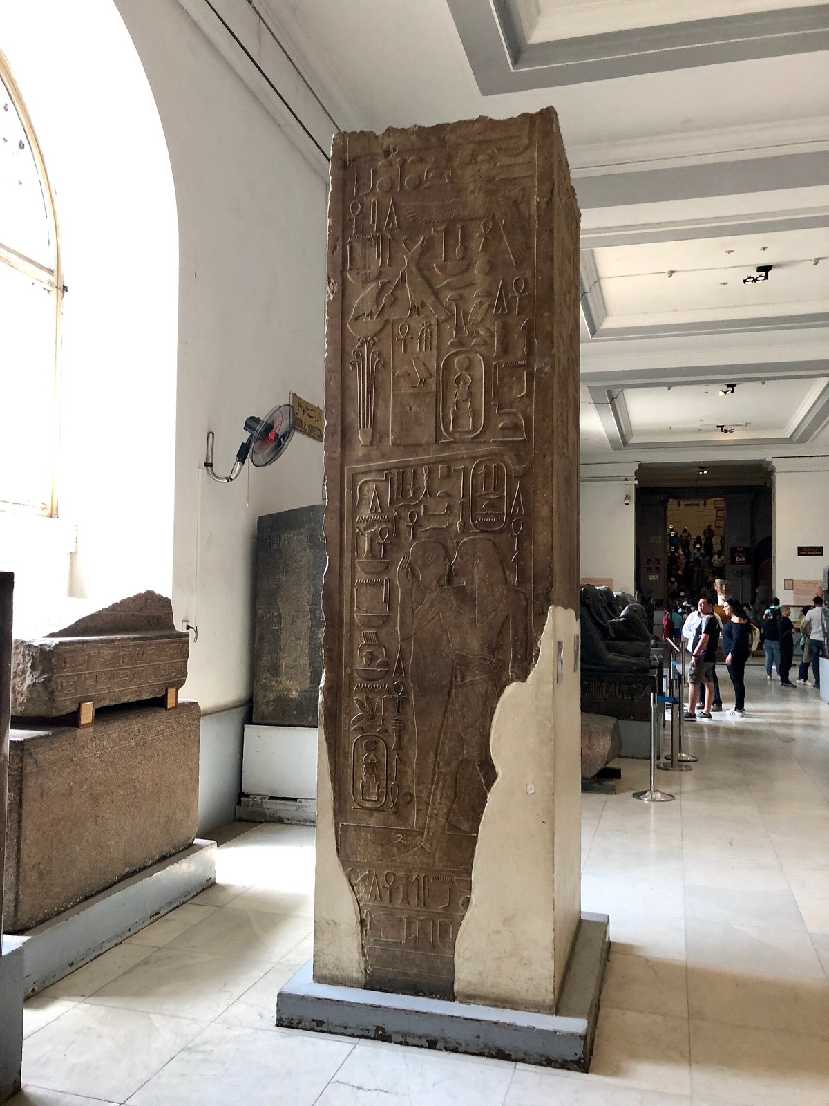 Close view of hieroglyphic carving